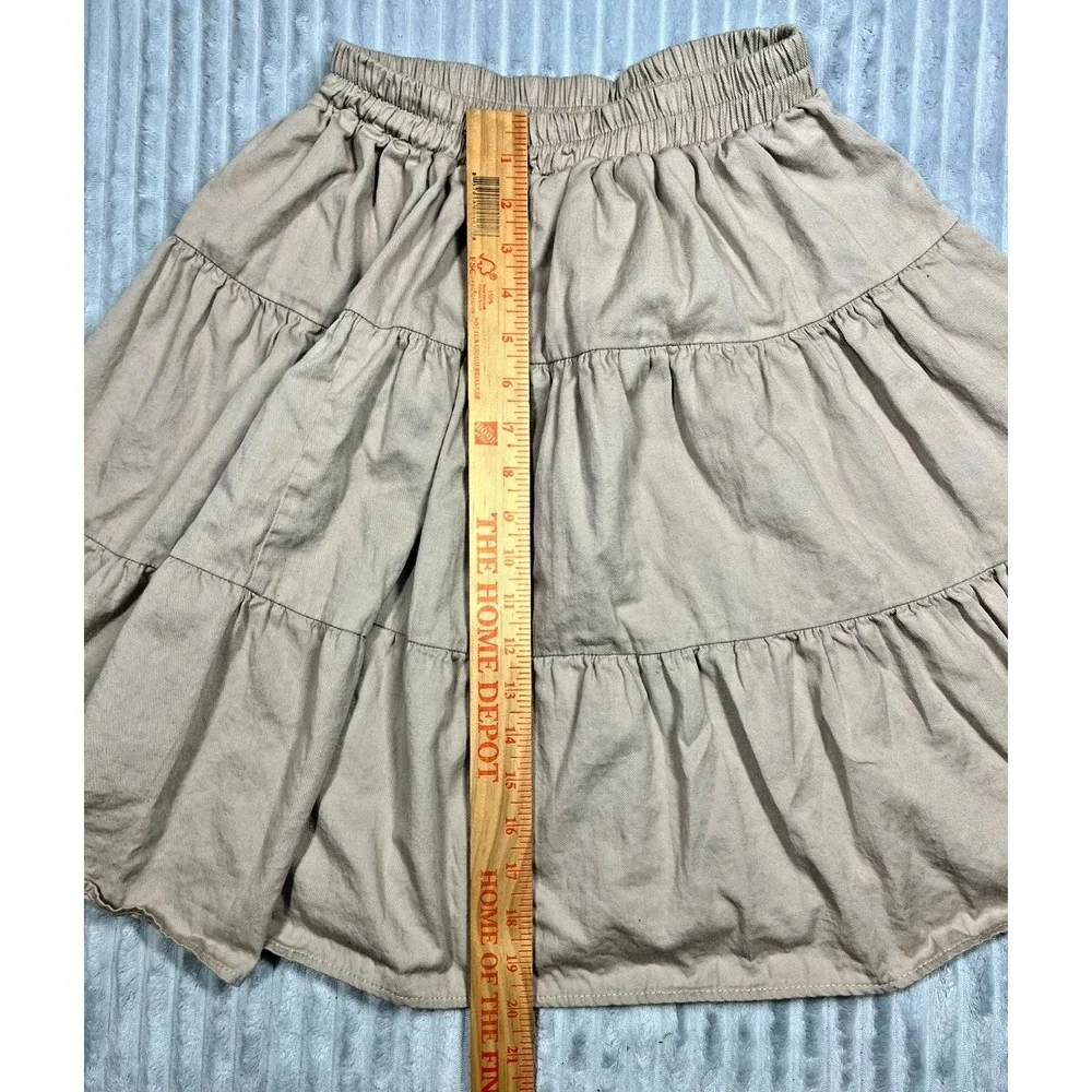 Vintage On The Verge Tiered Skirt Women's S Elastic Waist Beige Western‎ *Flaws